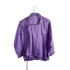 Noble Fibre Artisan Marche 100% Organic Cotton Pajamas Size Medium Purple Block